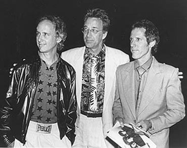 THE DOORS members Robby Krieger, Ray Manzarek and John Densmore in 1987
