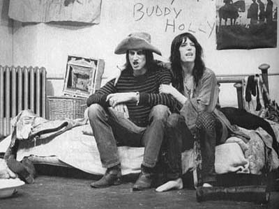 Patti Smith & Sam Shepard in performance in their play ''Cowboy mouth'', foto by Gerald Malanga